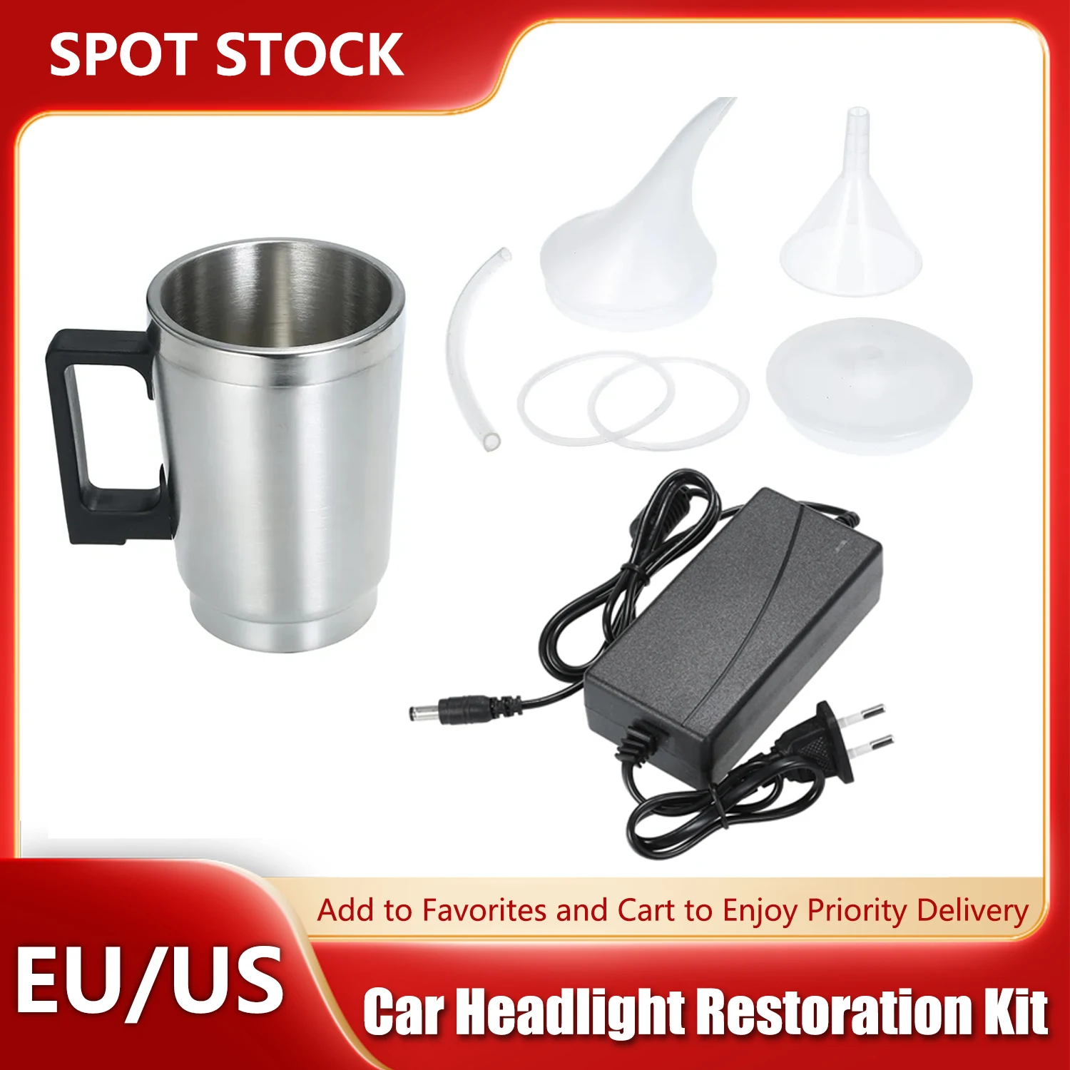 Car Headlight Restoration Polish Kit Headlamp Repair Tool Polymer Heating Atomization Cup Electrical Heating Cup EU/US Plug