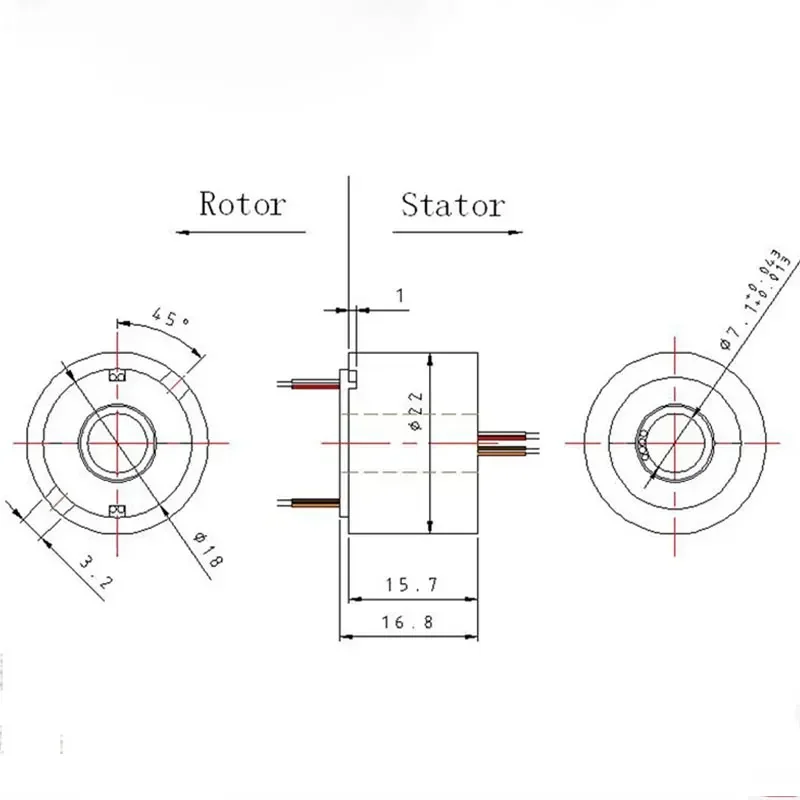 slipring Slipring conductive slip ring through hole 6-way / 2A hole 7mm