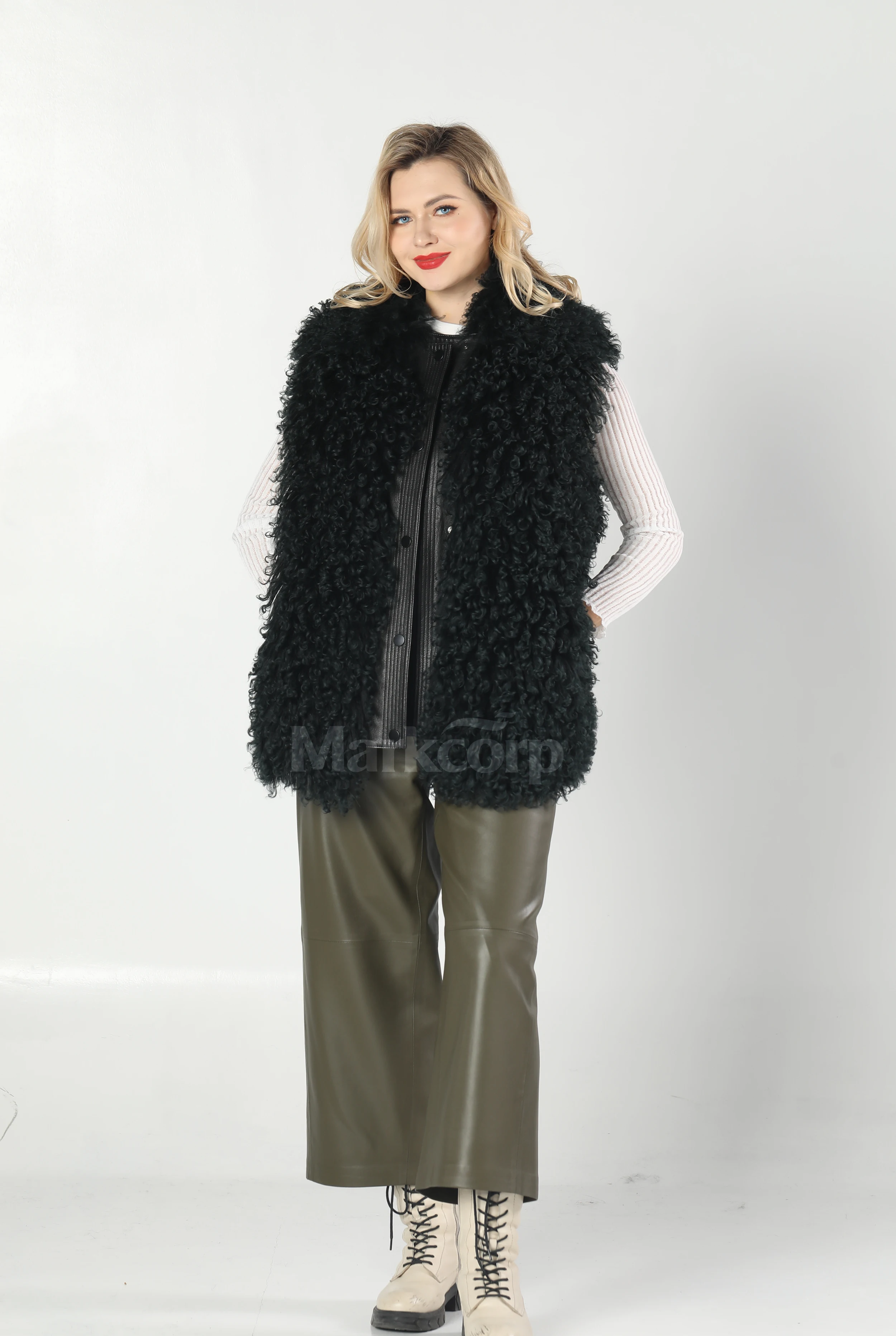 

【Markcorp】Fashionable vintage fur genuine fur lamb tigrado
