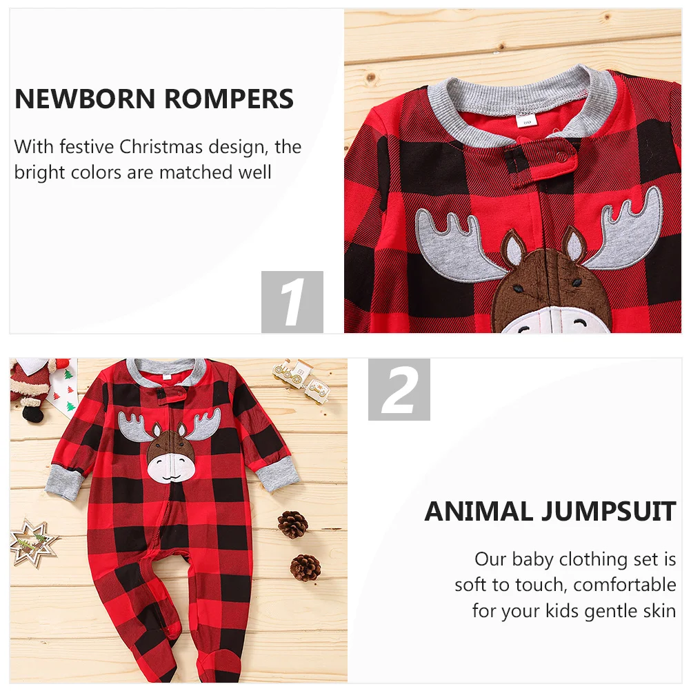 

Deer Embroidered Romper Jumpsuit Unisex Kids Clothes Infant Sweatshirt Girl Christmas Newborn