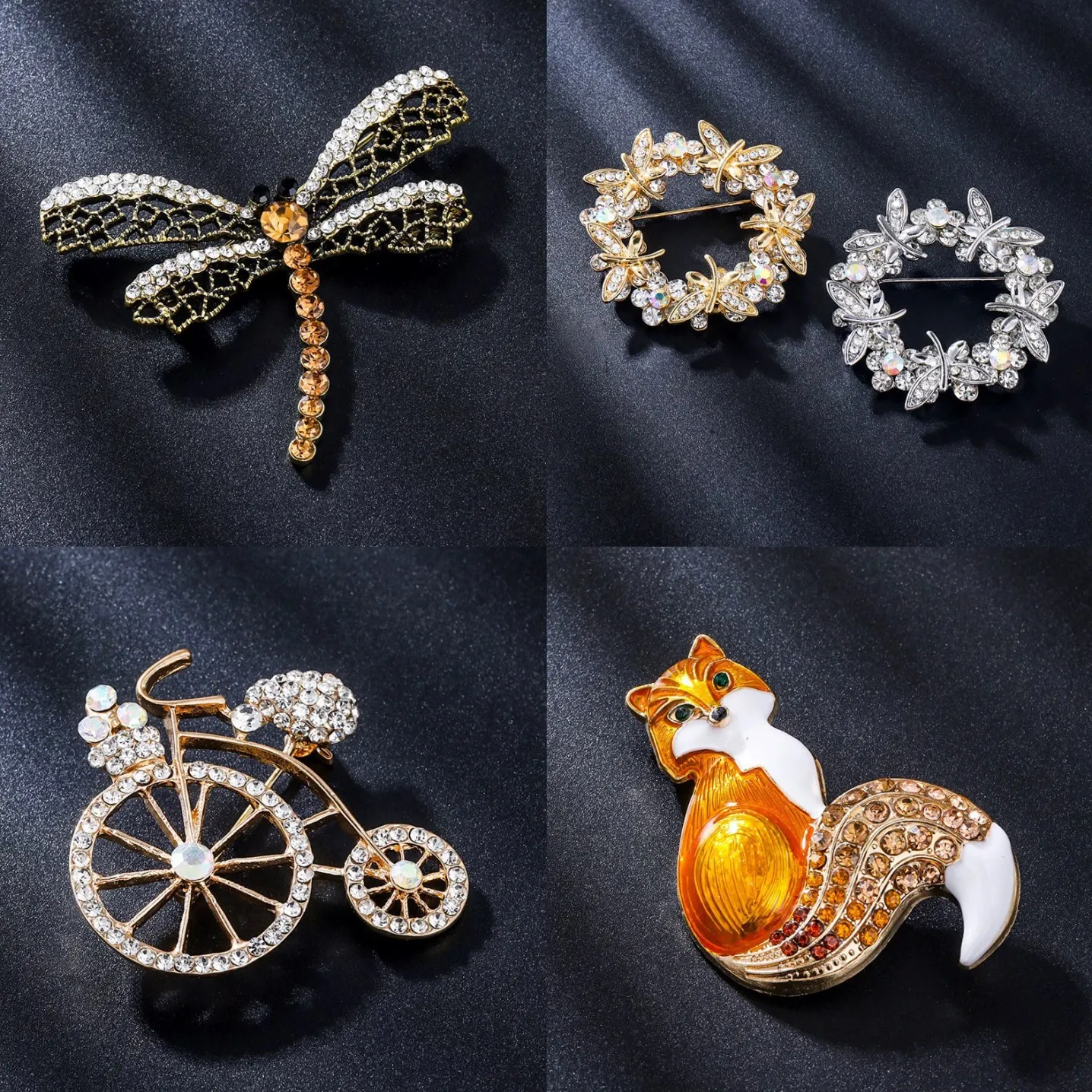 Fashion Rhinestone Dragonfly Brooches for Women Unisex Insect Pins Office Party Friend Funny Luxury Gifts Jewelry Accessories