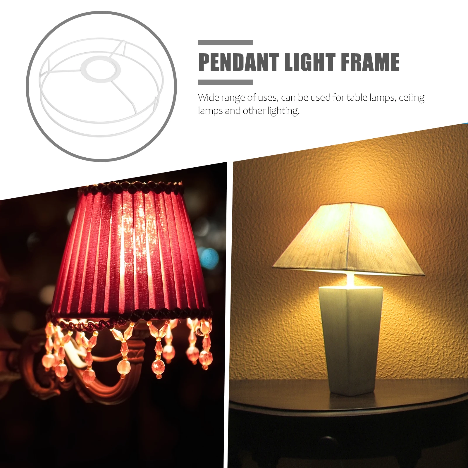 

Lampshade Frame Wire Lamp Shade Ring Metal Ring Support DIY Lamp Shade Holder for Ceiling Pendant Chandelier Light Cage Guard