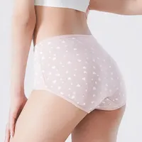 4 pièces culottes pour femmes taille haute sous-vêtements mode imprimé filles slips respirant coton culotte grande taille M-5XL femme Lingerie 2