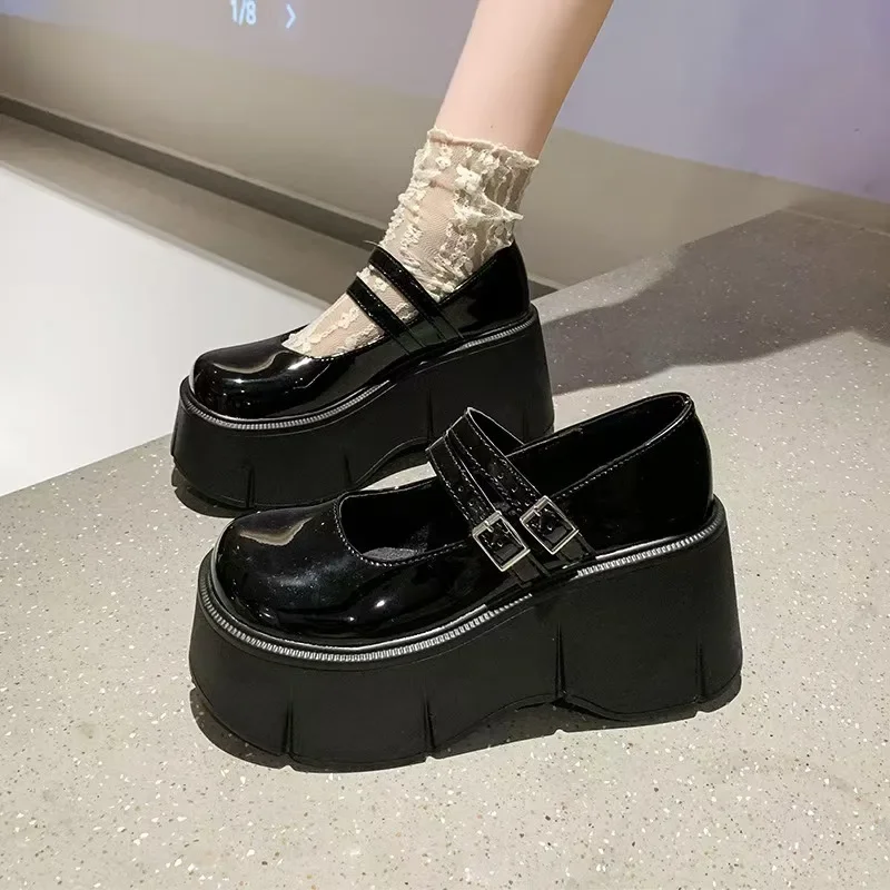 

Women's Mary Jane Shoes Lolita Solid Color 2024 Hot Selling Fashion Simple High Heels Outdoor Thick Low Anti Slip Women's Shoes