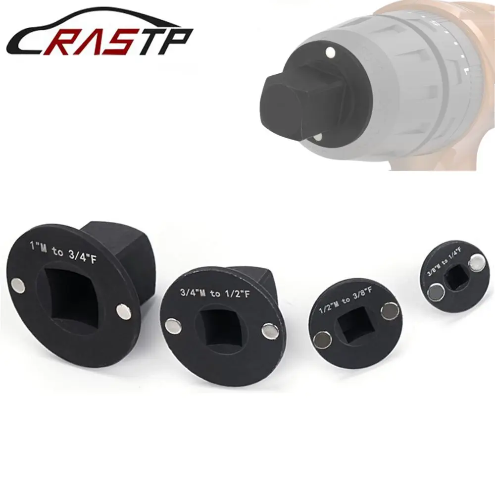 4Pcs Low Profile Impact Socket Adapter Drive Reducing 1' to 3/4', 3/4' to 1/2', 1/2' to 3/8', 3/8' to 1/4' for Tight Spaces TC06