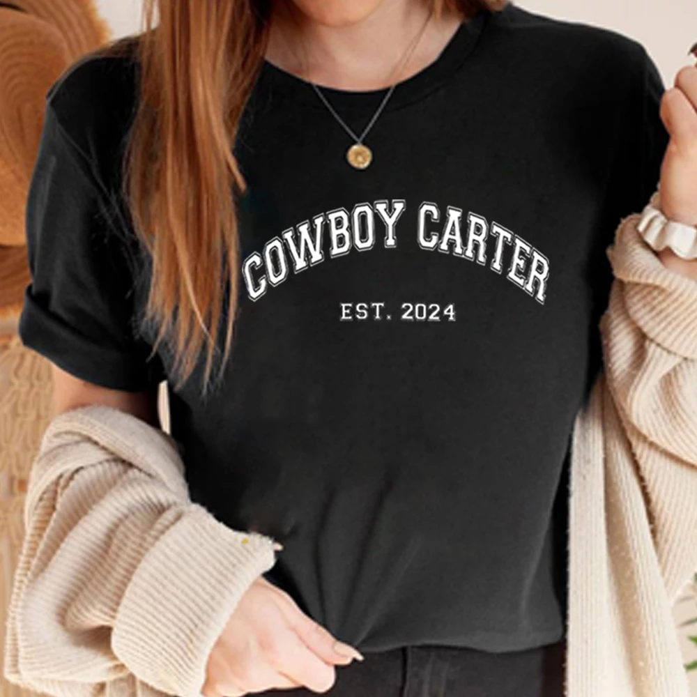 Retro Cowboy Carter T-Shirt College Shirt Jeans Tshirt Act Ii Tee Minimalist Top Unisex Short Sleeves Tops Gift for Her