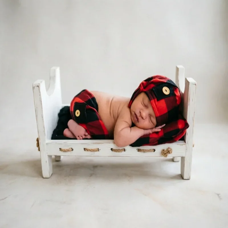 conjunto-de-roupa-xadrez-vermelha-3-em-1-para-poses-acessorio-para-cenario-de-sessao-de-fotos-de-estudio-e-registro-comemorativo-de-lua-cheia-e-100-dias