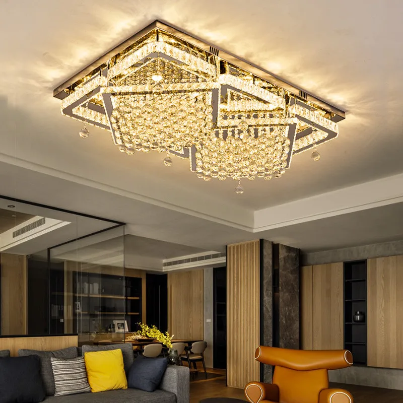 

Modern Led Crystal Ceiling Light Luxury Ceiling Lamp For Living Room Bedroom Dining Room Kitchen Ceiling Lighting Remote Control
