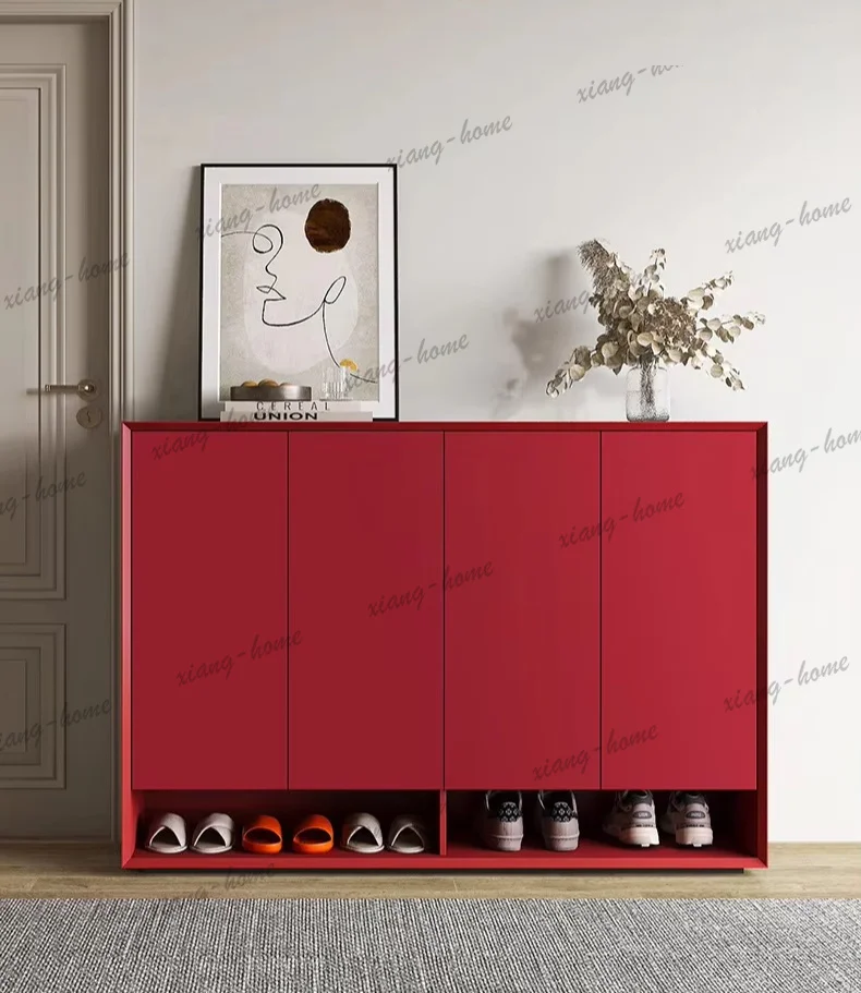 PG   Minimalist Shoe Cabinet Lacquer Home Entrance Large Capacity Storage