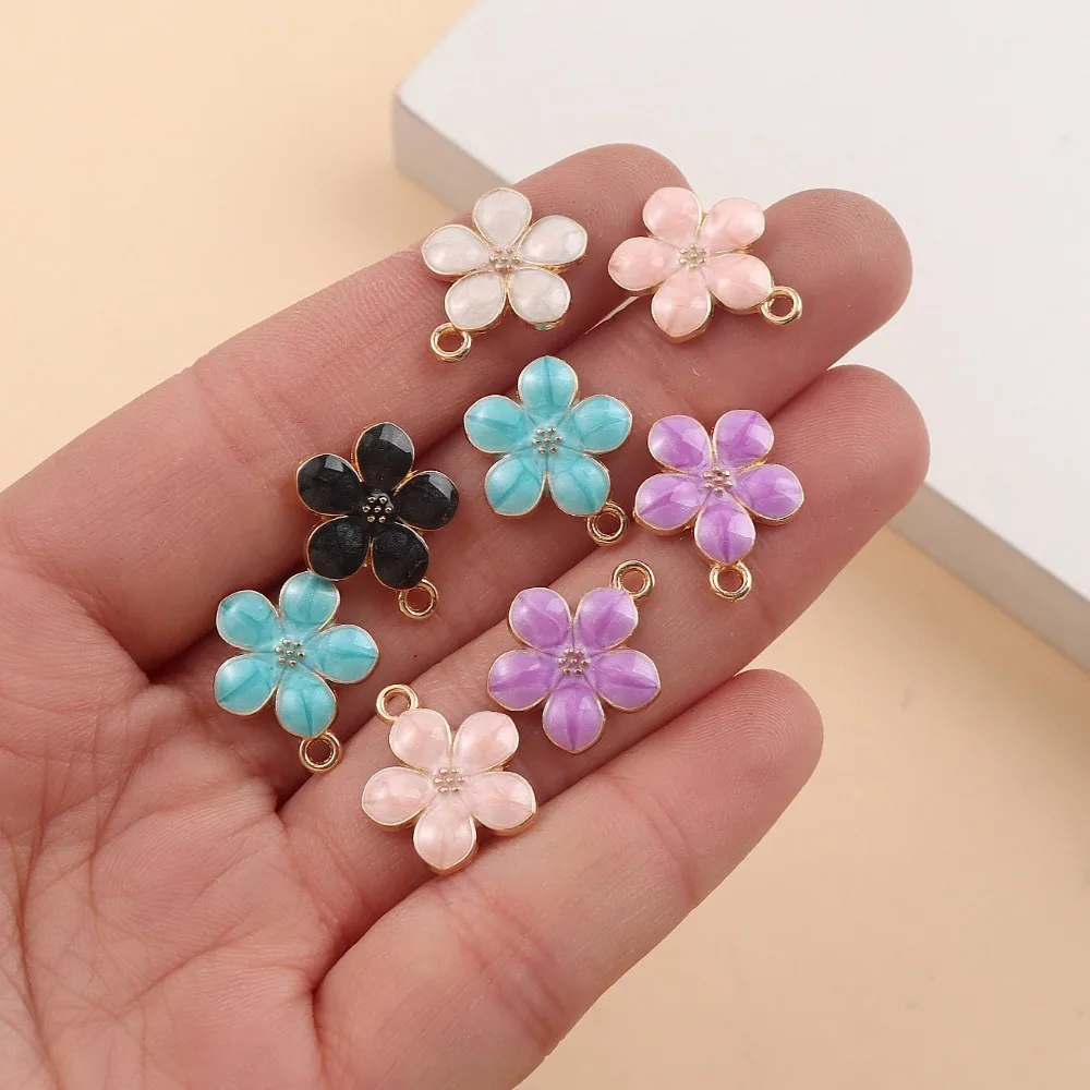 30/50/100pcs Cherry Blossom Shaped Decorative Pendants, DIY Necklaces and Earrings, for Valentine's Day and Mother's Day Gifts