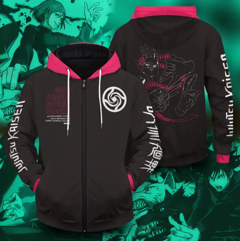 Bluza z kapturem 3D z nadrukiem cyfrowym Jujutsu Kaisen przebranie na karnawał sweter Unisex ubrania Cosplay na Halloween