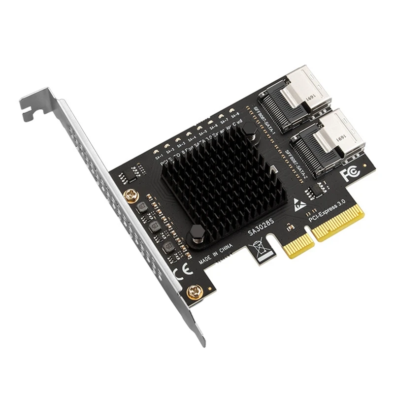 

Карта адаптера PCI-E на 8-портовую карту 8 дисков Mini SAS/SATA3.0 Карта расширения жесткого диска 6G SFF-8087 Карта жесткого диска