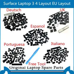 Original For Microsoft Surface Laptop 3 4 1868 1872 Keycap 13.5 inch 15 Keyboard Cap ES IT DE UK PT Black Deutch Free Tool