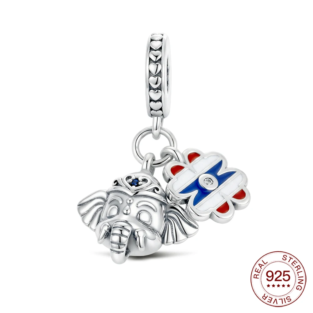 925 Sterling Silver Charms Thailand Elephant Flag Pendant Fit Bracelet Diy For Women Elegant Fashion Jewelry Daily Travel Gifts