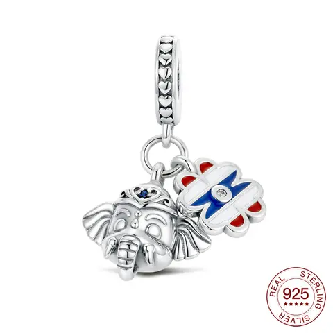 925 Sterling Silver Charms Thailand Elephant Flag Pendant Fit Bracelet Diy For Women Elegant Fashion Jewelry Daily Travel Gifts