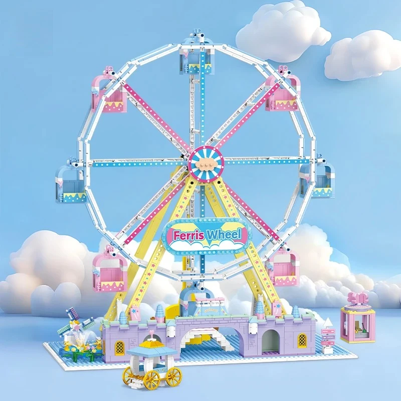 

1646Pcs Amusement Park Ferris Wheel Building Blocks, Unique Desk Decor Creative Toy, Christmas Birthday Gift