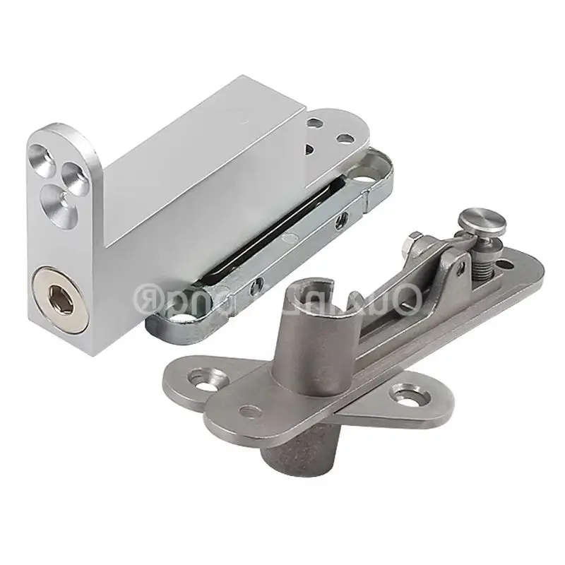 Fine-tuned Heavy Duty Door Pivot Hinges Auto Soft Close+Positioning Function Hidden Floor Spring Door Hinges Install Up and Down