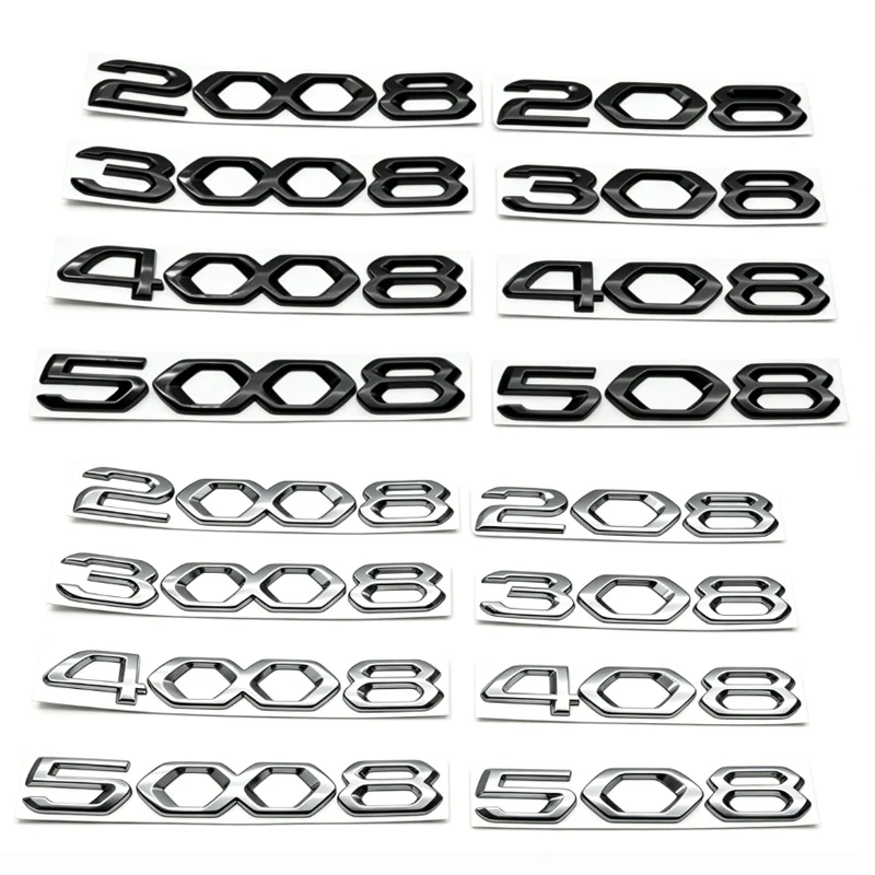 Car Sticker Metal For Peugeot 2008 3008 4008 5008 208 308 408 508 French Color Logo Emblem Badge Trunk Decal Auto Accessories