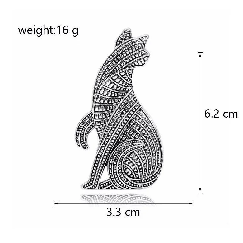 Gato broche com animais antigos, fofo