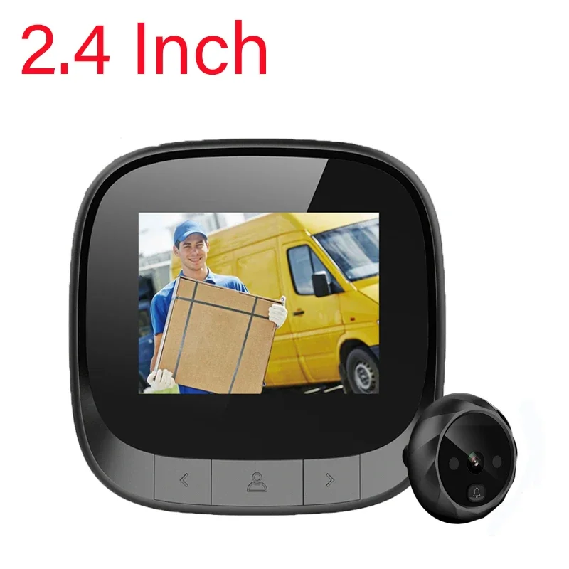 Gravação de fotos câmera digital da porta 2.4 "tela lcd eletrônico visor da porta campainha ir noite porta olho mágico câmera visualizador inteligente