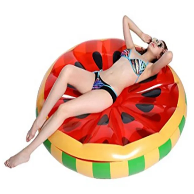 Promotional Plastic Pool Float  Watermelon  for Team Building Inflatable Float Watermelon Mat for Sunshine