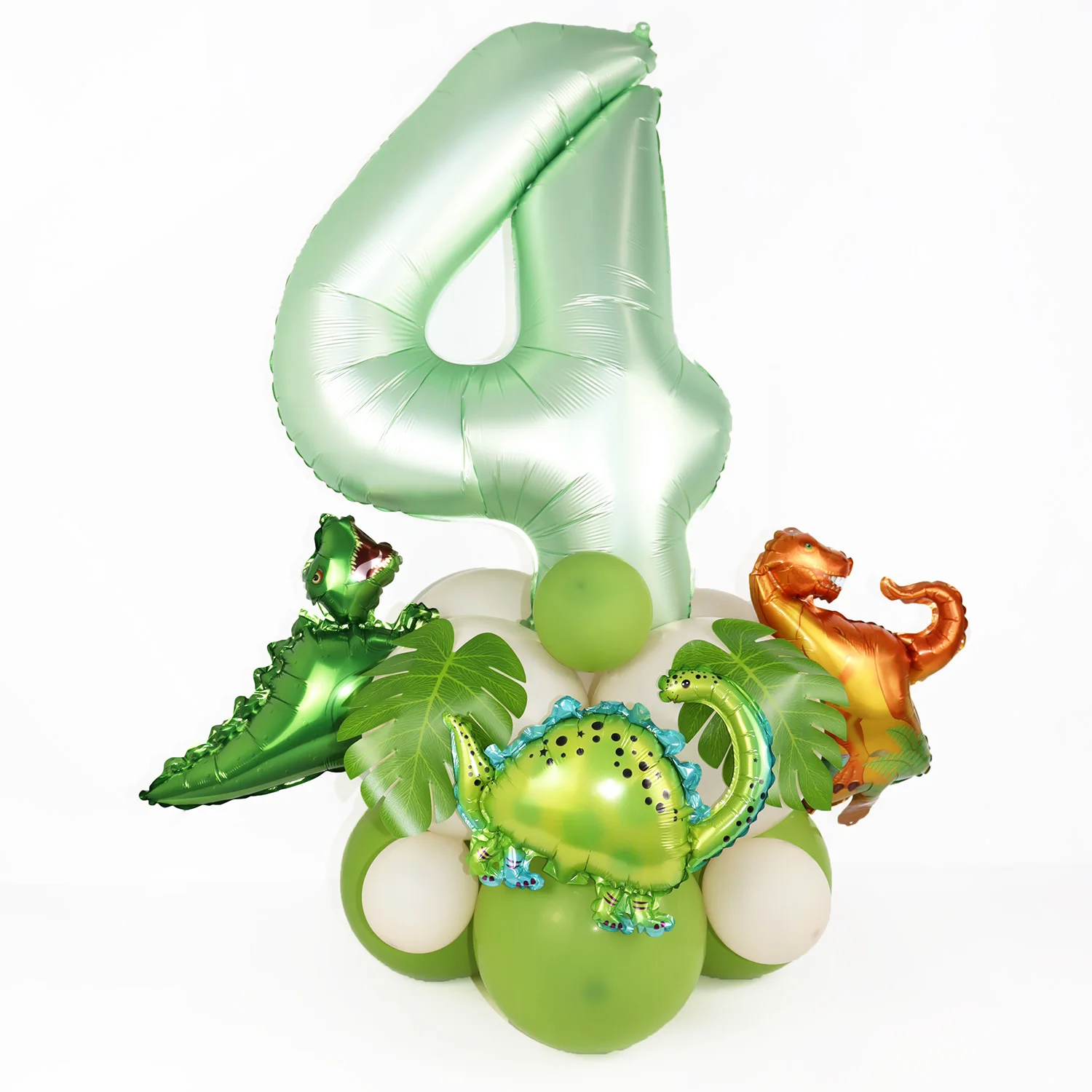 21pcs Dinosaur Birthday Decorations Avocado Green Number Dino Balloon Set Kids First Birthday Party Supplies Dinosaurios Globos