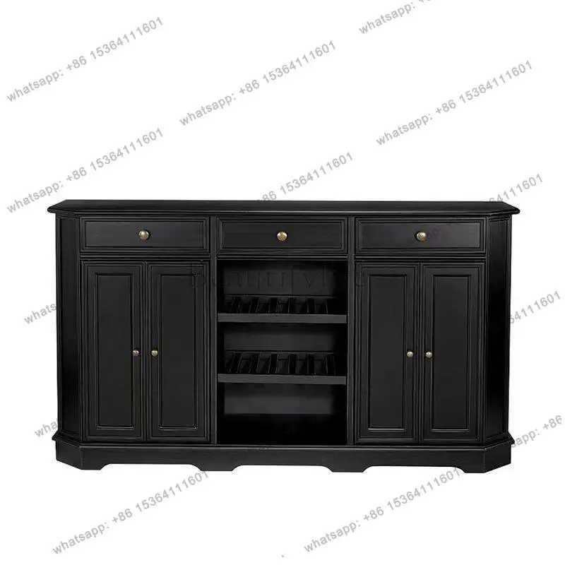 American neoclassical solid wood dining side wine cabinet entrance French country club locker