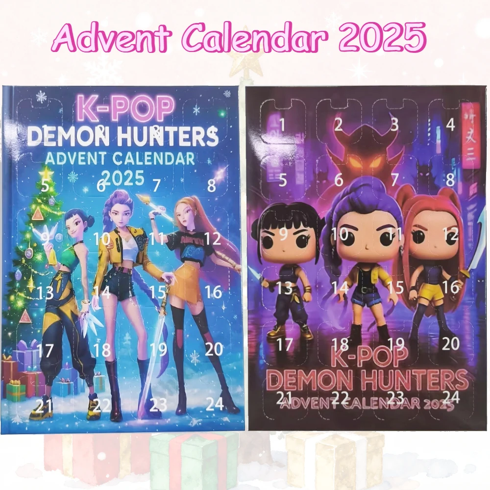 Calendario de Adviento Kpop Demon Hunters, caja ciega Hunxic Rumi Mira Joye, modelo de colección de muñecos, decoración, regalo de Navidad para niños, 2025