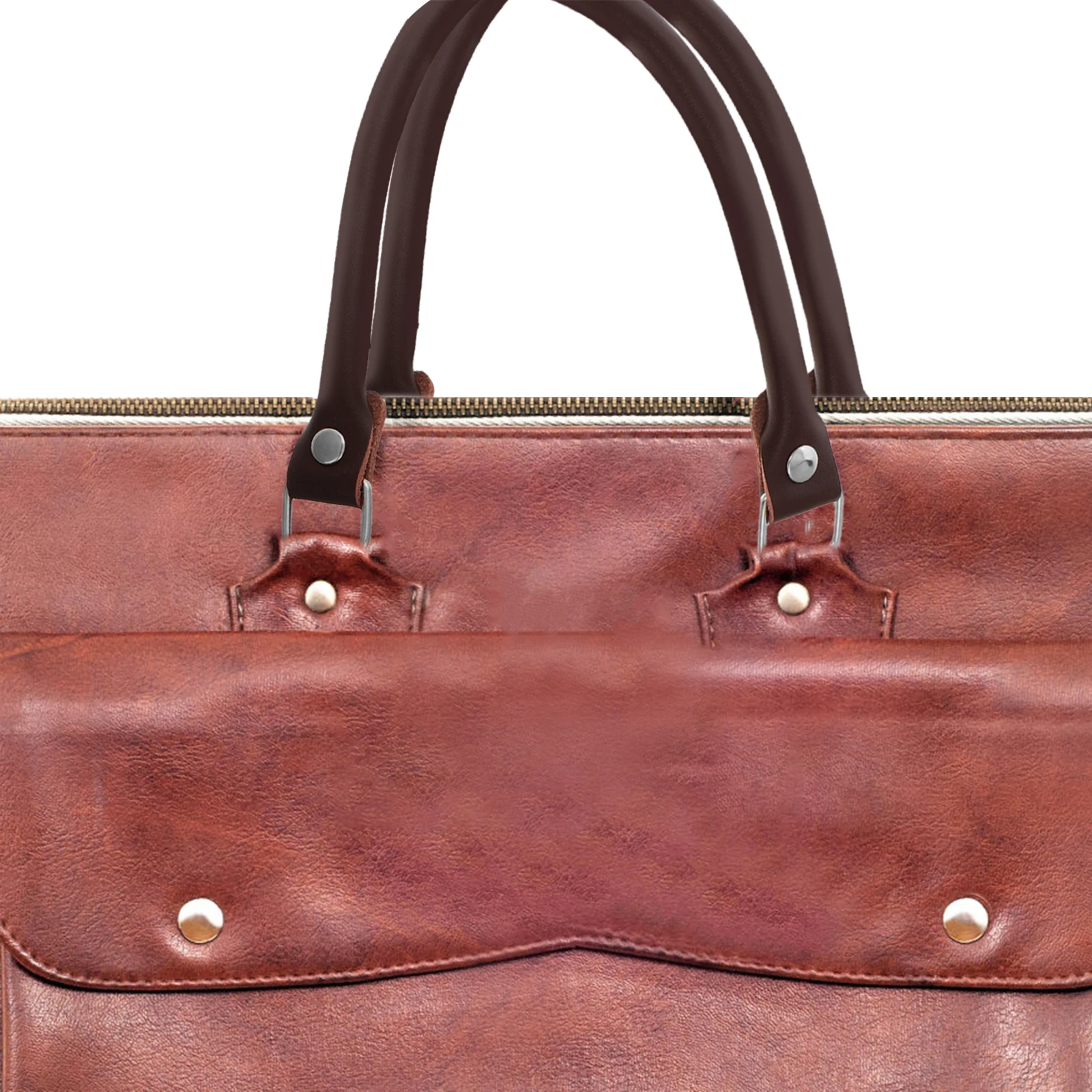 

2Pcs Brown Handbag Handles Detachable 38Cm Replacement Straps for Bags Suitcases Purse Shoulder Carry Straps