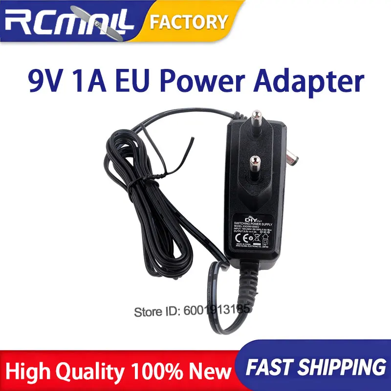 AC 100-240V to DC 9V 1A Power Supply EU Plug Adapter 5.5x2.1mm Connector for Microcontroller Board PC Peripherals Setup Tool