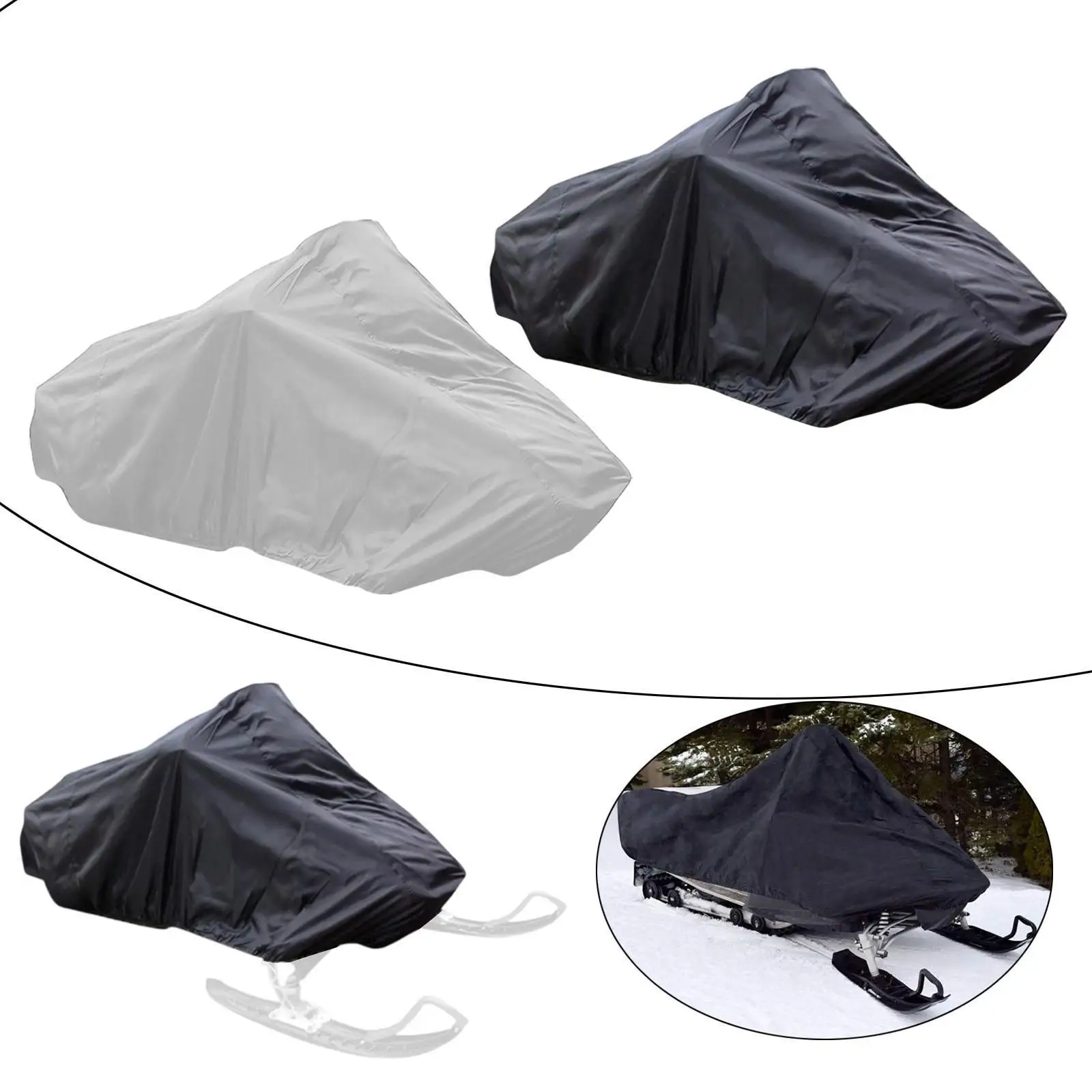 Snow Sled Shield Dustproof Snow Sledge with Drawstring Sun Resistant Winter Sleigh Snowmobile Cover Snowmobile Protective Cover