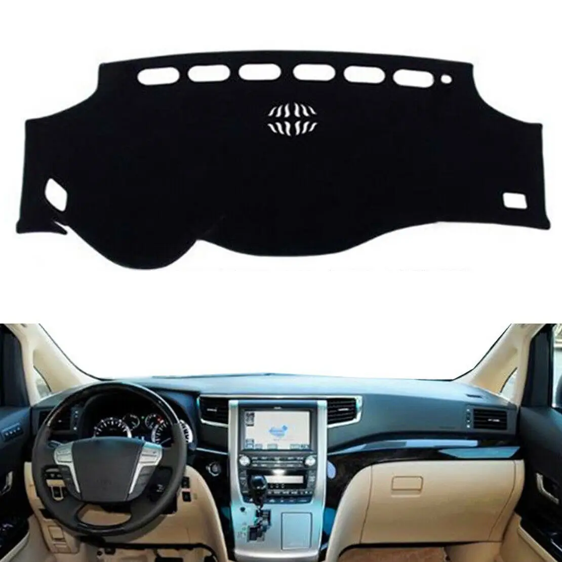 Front Dashboard Cover Carpet Car Dash Board Heat Proof Mat Shade Pad Dashmat Strip For Toyota Alphard 2008-2017