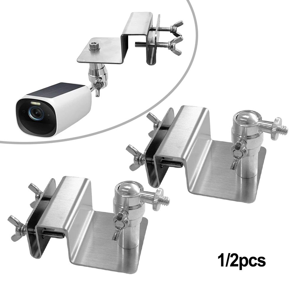 Soportes de 1/2 Uds., montaje de paneles solares, soporte de canalón adecuado para Eufy para cámaras Arlo, soporte Compatible con cámara de tornillo 1/4