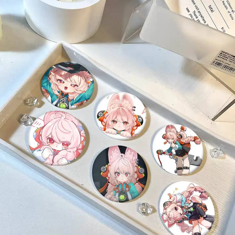 1pc Zhao Z-Zenless Zone Zero ZZZ Cartoon Style Badge Brooches On Backpack Decoration Round Enamel Pins For Accessorys