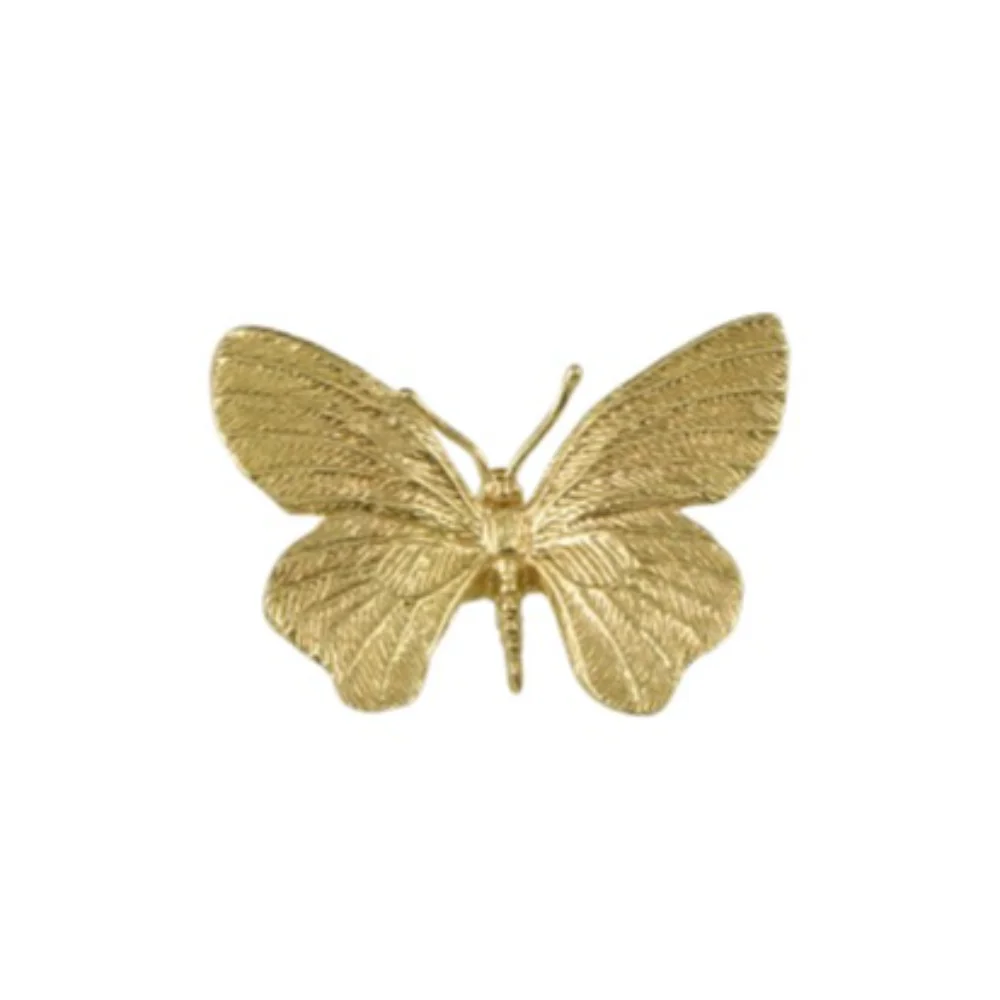 Retro Butterfly/Dragonfly Brass Handle Furniture Hardware Vintage Cabinet Door Knobs Gold Single Hole Wardrobe Drawer Pulls