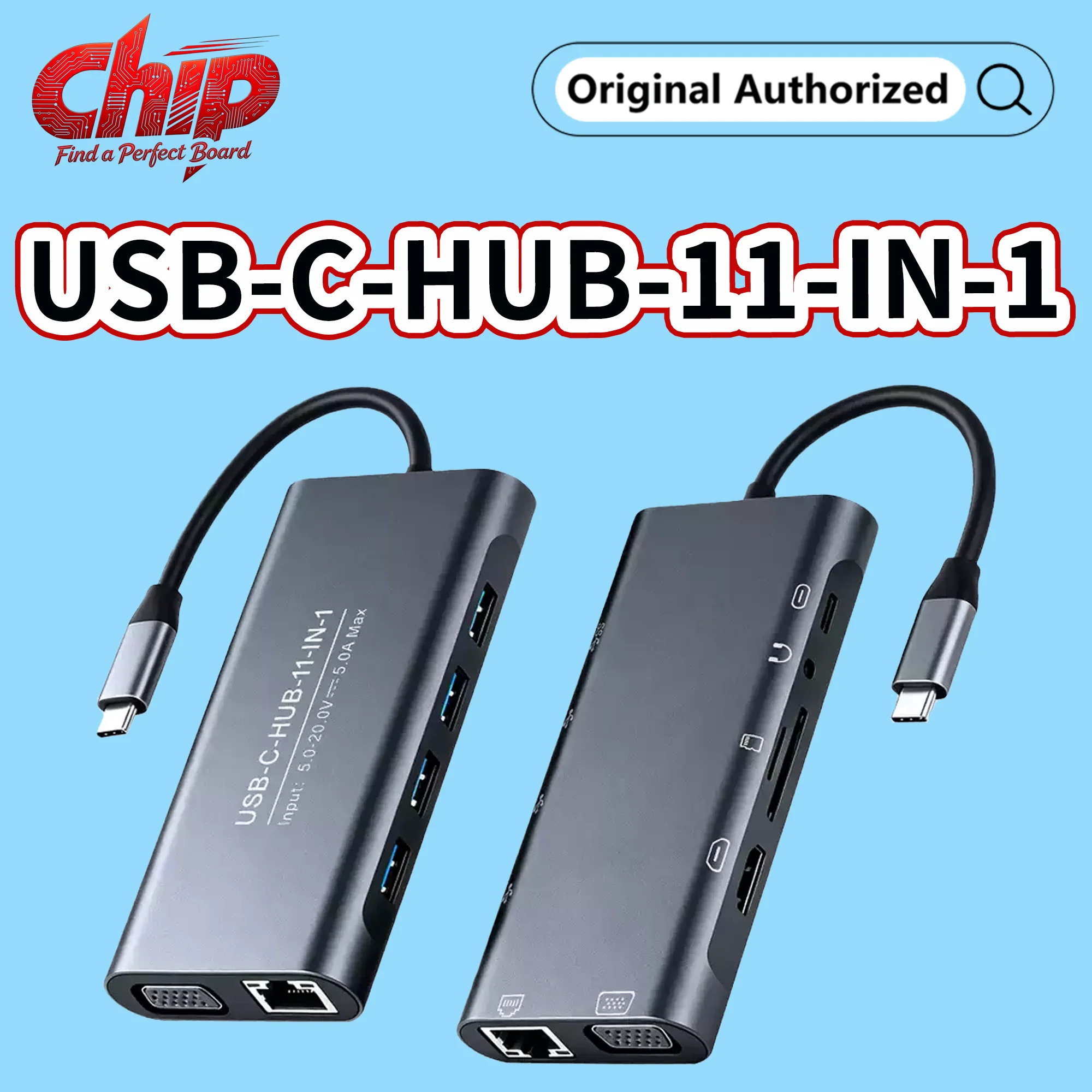 Waveshare USB-C 11-in-1 Hub, RJ45 100Mbps Ethernet Port, 4K High Definition HDMI Port, SD/TF Dual Card Slots, 100W PD Input