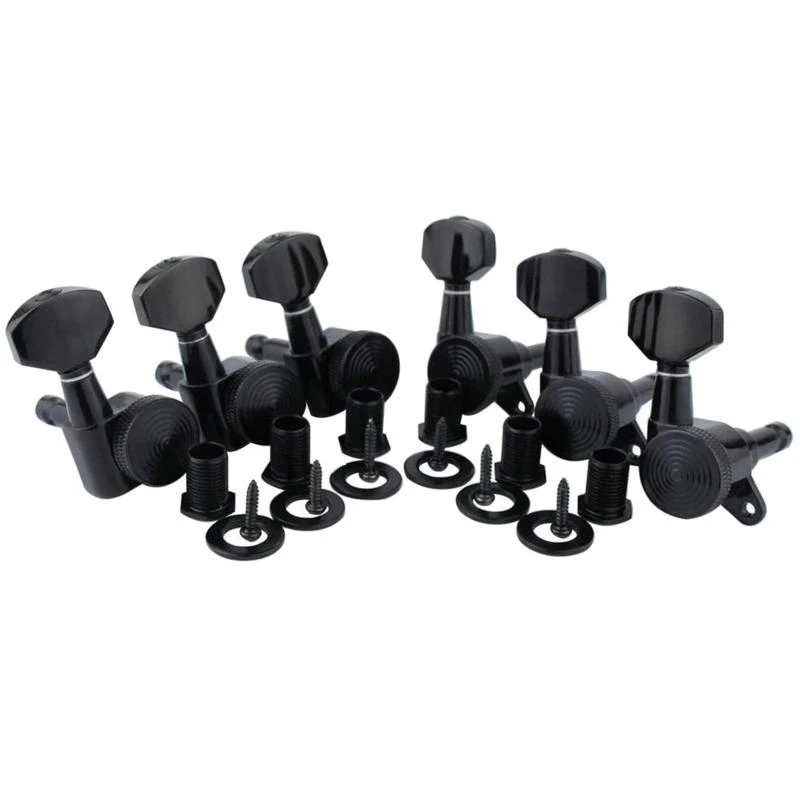 Guitar Locking Tuners (6 Right/Left), 1:18 Lock String Sealed Tuning for Key Pegs Machine for Head Set Replacement for G