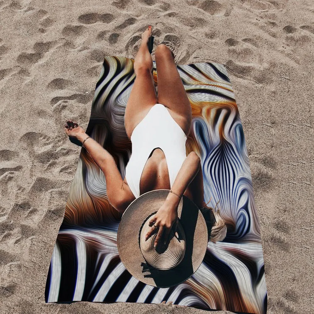 

Abstract Art Paint Microfiber Printed Beach Towel Mountain Climbing Yoga Beach Swimming Running Absorbent Soft Towel