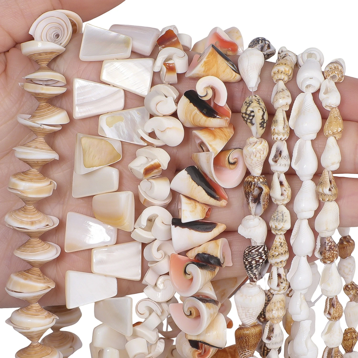 Unregelmäßige Form Bunte Muschelperlen für Schmuckherstellung Handgemacht DIY Ornament Armband Halskette Zubehör