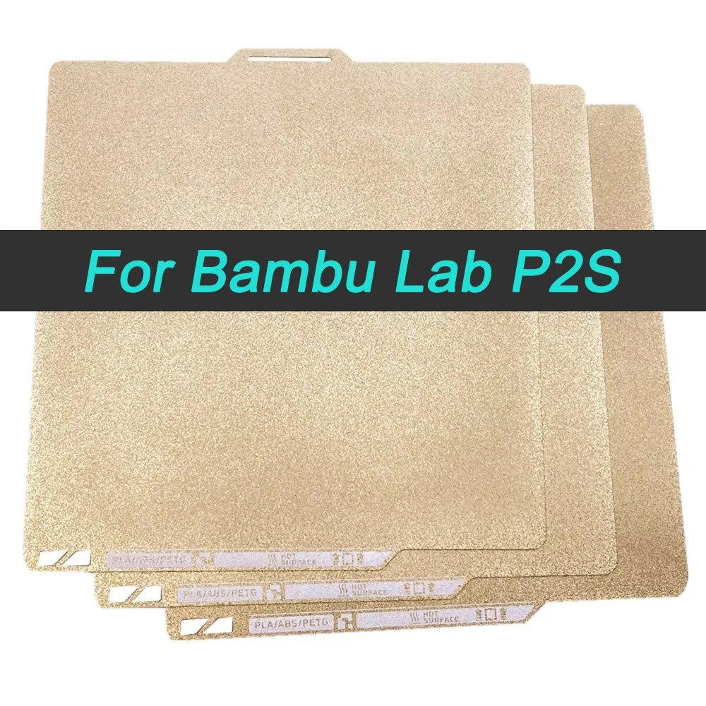 For Bambu Lab P2S 3D Printer Build Plate Double Sided Textured Bed 0.5mm Thickness Spring Steel Sheet Pei for Bambulab P2S Parts