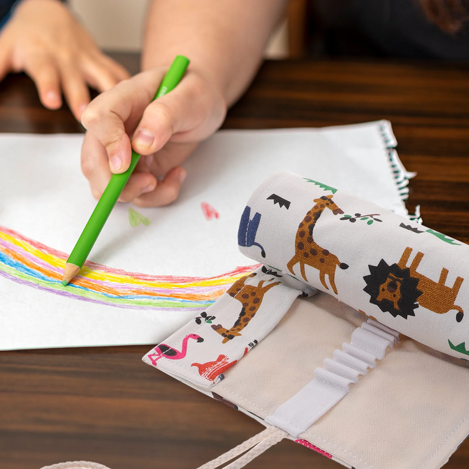 

Large Capacity Pencil Roll Up Case Portable Pen Wrap Organizer for Organized Stationery Pencil Roll Up Case Pen Wrap Organizer