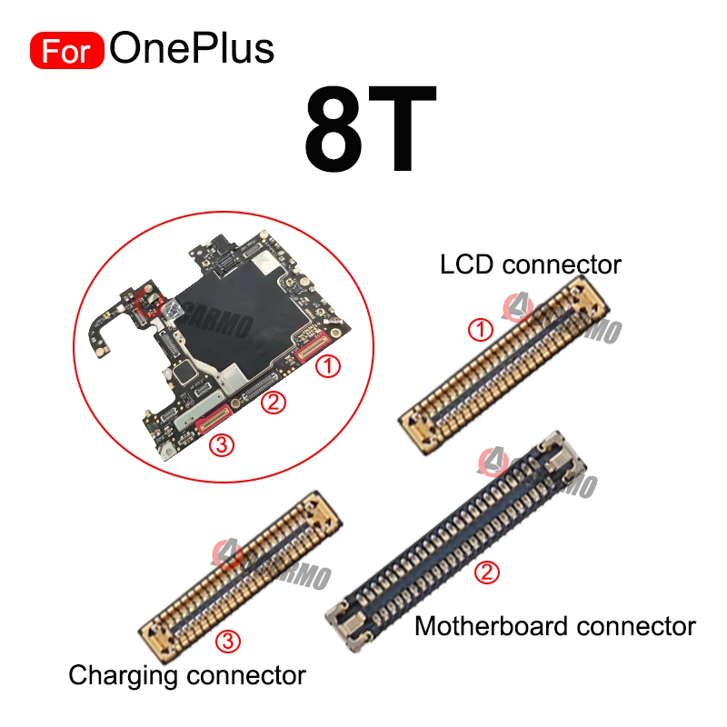 2Pcs For OnePlus 8T  LCD FPC Plug Charging Dock PCB Connector Mainboard Flex Connector Replacement Parts