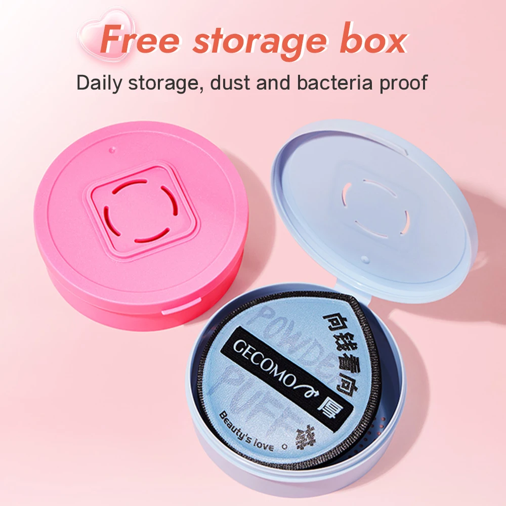 GECOMO-厚手のマシュマロパウダーパフセット,ダブルユース,水滴の形,柔らかいスポンジ,メイクアップエアクッション,ウェットとドライのセット