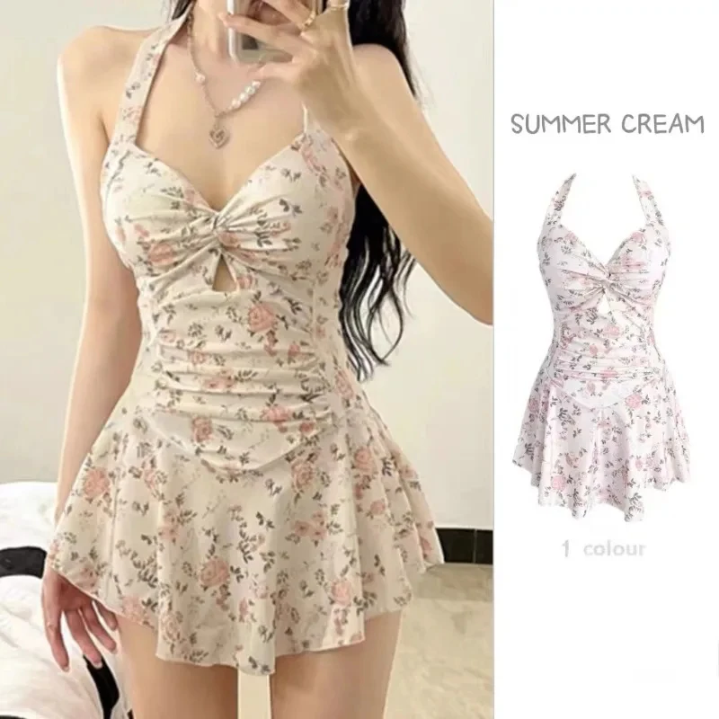 Women Korean Sexy One Piece Swimsuit Tummy Control Slimming High Waisted Bathing Suit Hot Spring Beachwear Elegant Swimsuit - Image 2