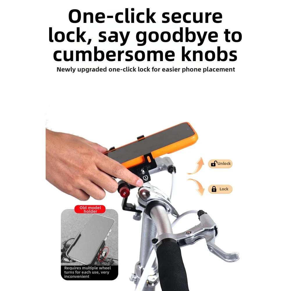 

1x Adjustable Phone Holder Riding Phone Stand Shockproof Bike Phone Support For 4.7-7.2inches Phones 360 Degree Adjustment