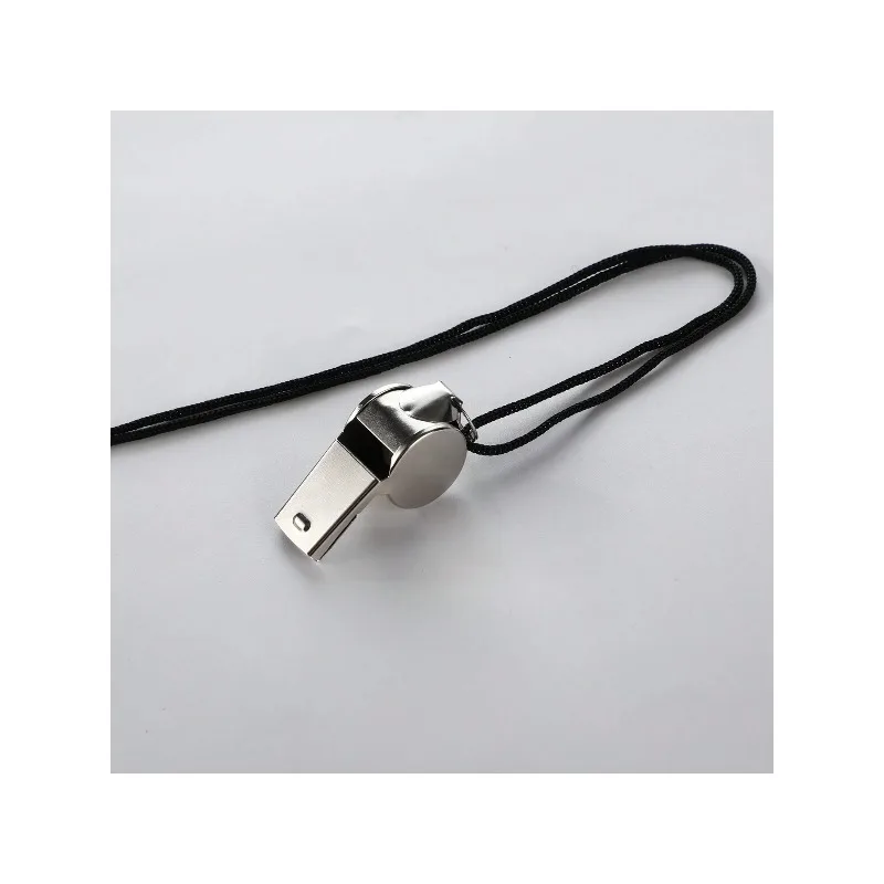 عبوتان من صفارات الرياضة المصنوعة من الفولاذ المقاوم للصدأ مع حبل قصير، صفارات صوتية عالية الجودة رائعة للمدربين والحكام والمسؤولين