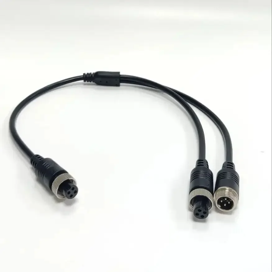 1Pcs M12 4Pin Cable Adapter for CCTV Camera Connector 4 Types Aviation Head to Aviation Head Male/Female Extension Y Splitter