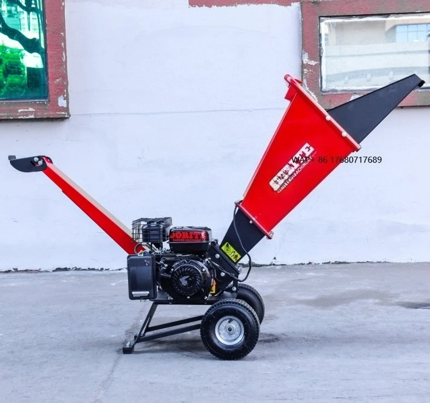 7HP Wood Shredder 212cc Tree Cutter Drum Blade Wood Chipper with Capacity of 50mm Branch Feed Feed Processing Machines