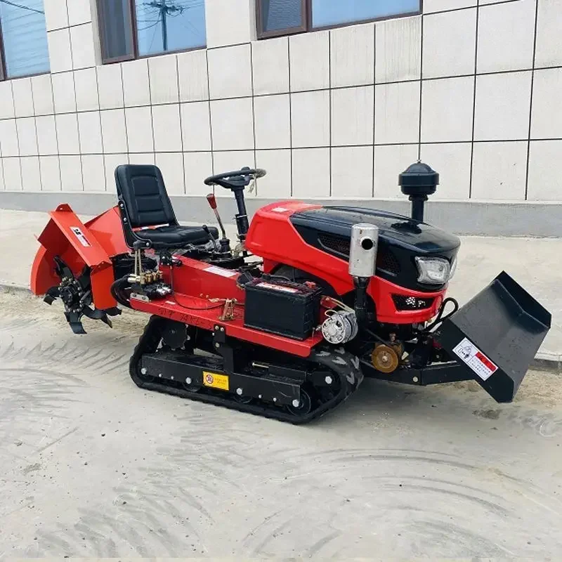 New Multi Functional Micro Self Propelled Rotary Tiller Ditching Small Agricultural Field Crawler Tractor Wholesale