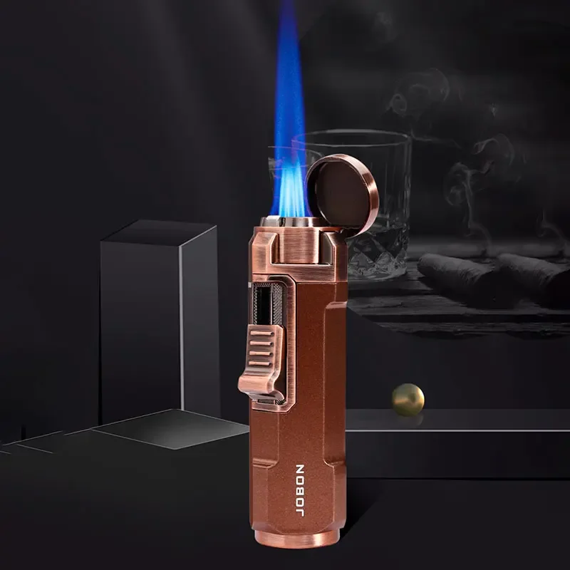 

JOBON Zhongbang Retro Multi Functional High Temperature Small Welding Gun Blue Flame Cigar Metal Inflatable Three Fire Lighter